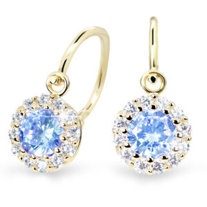 Cutie Jewellery Krásné dětské náušnice ze žlutého zlata C2745-10-X-1 světle modrá