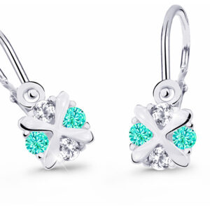 Cutie Jewellery Něžné dětské náušnice z bílého zlata C2753-10-X-2 světle zelená