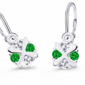 Cutie Jewellery Něžné dětské náušnice z bílého zlata C2753-10-X-2 zelená