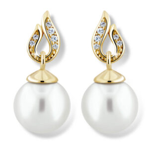 Cutie Jewellery Působivé perlové náušnice ze žlutého zlata Z6397-3125-10-X-1