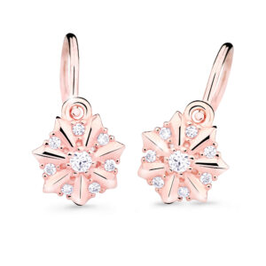 Cutie Jewellery Půvabné dětské náušnice z růžového zlata C2754-10-X-4 bílá