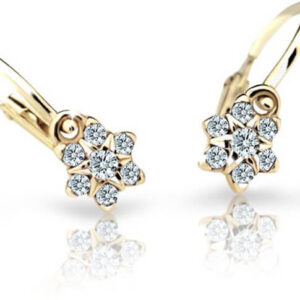 Cutie Jewellery Půvabné dětské náušnice ze žlutého zlata C2152-10-X-1 bílá