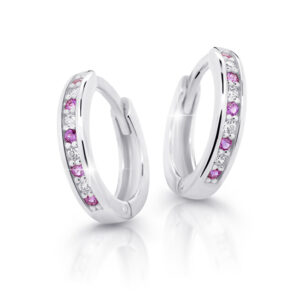 Cutie Jewellery Půvabné kruhové náušnice z bílého zlata C3342-80-X-2 fialová
