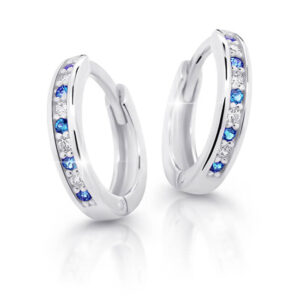 Cutie Jewellery Půvabné kruhové náušnice z bílého zlata C3342-80-X-2 modrá