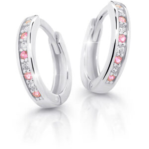 Cutie Jewellery Půvabné kruhové náušnice z bílého zlata C3342-80-X-2 růžová