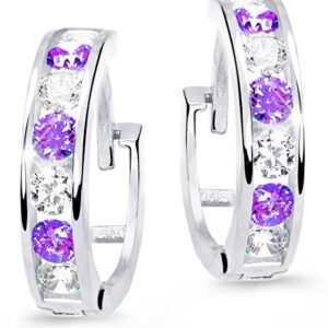 Cutie Jewellery Slušivé dětské náušnice z bílého zlata C3345-80-X-2 fialová