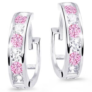 Cutie Jewellery Slušivé dětské náušnice z bílého zlata C3345-80-X-2 růžová