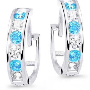 Cutie Jewellery Slušivé dětské náušnice z bílého zlata C3345-80-X-2 světle modrá