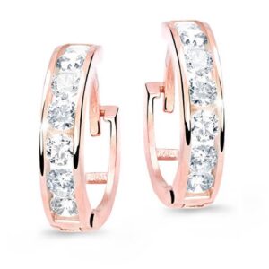 Cutie Jewellery Slušivé dětské náušnice z růžového zlata C3345-80-X-4 bílá