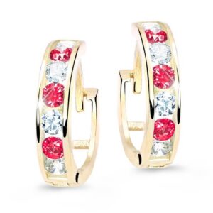Cutie Jewellery Slušivé dětské náušnice ze žlutého zlata C3345-80-X-1 červená
