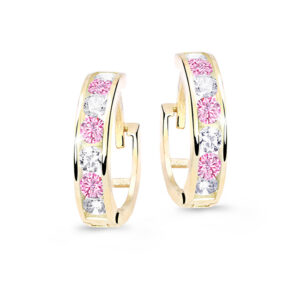 Cutie Jewellery Slušivé dětské náušnice ze žlutého zlata C3345-80-X-1 růžová