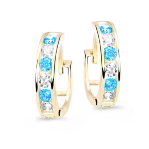 Cutie Jewellery Slušivé dětské náušnice ze žlutého zlata C3345-80-X-1 světle modrá