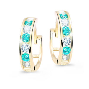 Cutie Jewellery Slušivé dětské náušnice ze žlutého zlata C3345-80-X-1 světle zelená