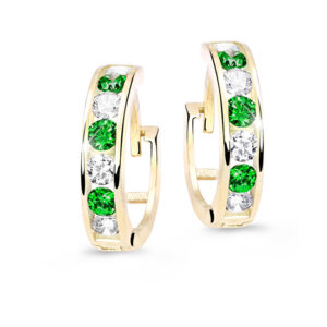 Cutie Jewellery Slušivé dětské náušnice ze žlutého zlata C3345-80-X-1 zelená
