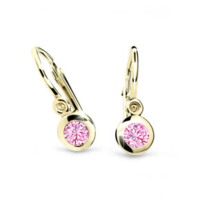 Cutie Jewellery Zlaté dětské náušnice C1537-10-X-1 růžová