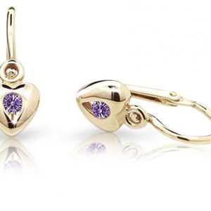 Cutie Jewellery Zlaté dětské náušnice C1556-10-X-1 fialová