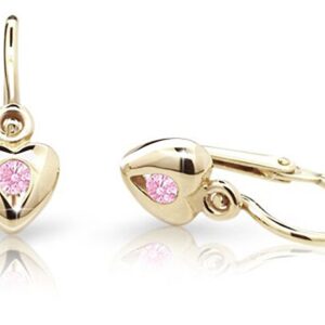Cutie Jewellery Zlaté dětské náušnice C1556-10-X-1 růžová