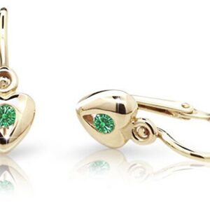 Cutie Jewellery Zlaté dětské náušnice C1556-10-X-1 zelená