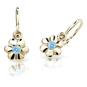 Cutie Jewellery Zlaté dětské náušnice C1736-10-X-1 světle modrá