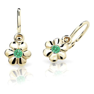 Cutie Jewellery Zlaté dětské náušnice C1736-10-X-1 zelená
