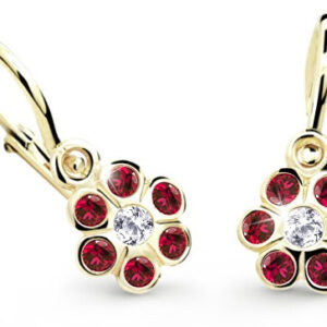 Cutie Jewellery Zlaté dětské náušnice C1737-10-X-1 červená