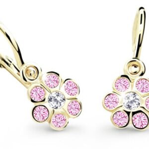 Cutie Jewellery Zlaté dětské náušnice C1737-10-X-1 růžová