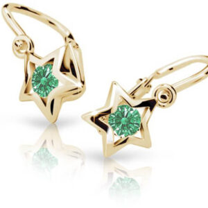 Cutie Jewellery Zlaté dětské náušnice C1942-10-X-1 zelená