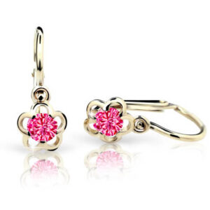 Cutie Jewellery Zlaté dětské náušnice C1945-10-X-1 fuchsiová