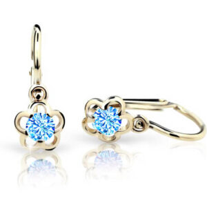 Cutie Jewellery Zlaté dětské náušnice C1945-10-X-1 světle modrá