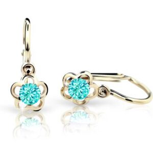 Cutie Jewellery Zlaté dětské náušnice C1945-10-X-1 světle zelená