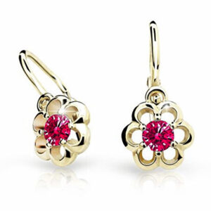 Cutie Jewellery Zlaté dětské náušnice C1947-10-X-1 červená