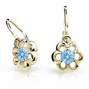 Cutie Jewellery Zlaté dětské náušnice C1947-10-X-1 světle modrá