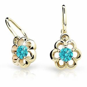 Cutie Jewellery Zlaté dětské náušnice C1947-10-X-1 světle zelená