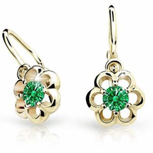 Cutie Jewellery Zlaté dětské náušnice C1947-10-X-1 zelená