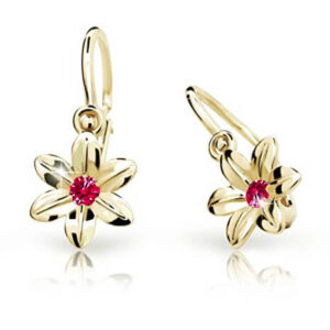 Cutie Jewellery Zlaté dětské náušnice C1993-10-X-1 červená