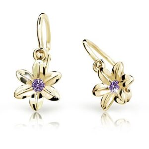 Cutie Jewellery Zlaté dětské náušnice C1993-10-X-1 fialová