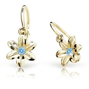 Cutie Jewellery Zlaté dětské náušnice C1993-10-X-1 světle modrá