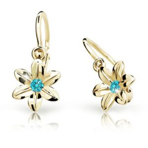 Cutie Jewellery Zlaté dětské náušnice C1993-10-X-1 světle zelená