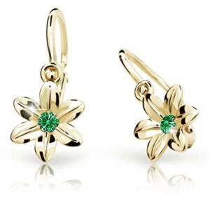 Cutie Jewellery Zlaté dětské náušnice C1993-10-X-1 zelená