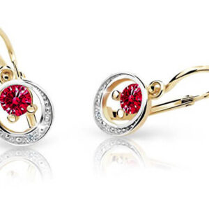 Cutie Jewellery Zlaté dětské náušnice C1997-10-X-1 červená