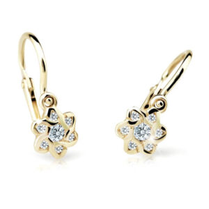 Cutie Jewellery Zlaté dětské náušnice C2149-10-X-1 bílá