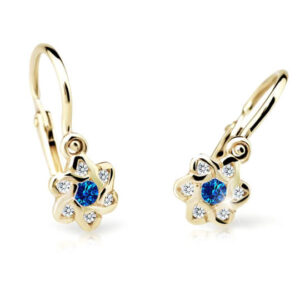 Cutie Jewellery Zlaté dětské náušnice C2149-10-X-1 modrá