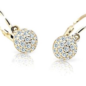 Cutie Jewellery Zlaté dětské náušnice C2150-10-X-1 bílá