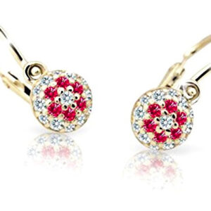 Cutie Jewellery Zlaté dětské náušnice C2150-10-X-1 červená