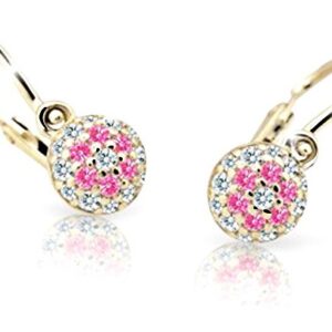 Cutie Jewellery Zlaté dětské náušnice C2150-10-X-1 fuchsiová