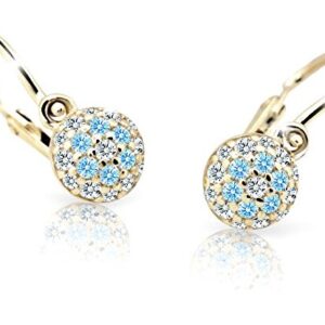 Cutie Jewellery Zlaté dětské náušnice C2150-10-X-1 světle modrá