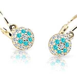 Cutie Jewellery Zlaté dětské náušnice C2150-10-X-1 světle zelená