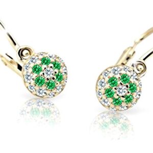 Cutie Jewellery Zlaté dětské náušnice C2150-10-X-1 zelená