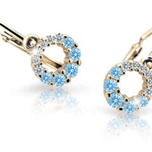 Cutie Jewellery Zlaté dětské náušnice C2154-10-X-1 světle modrá