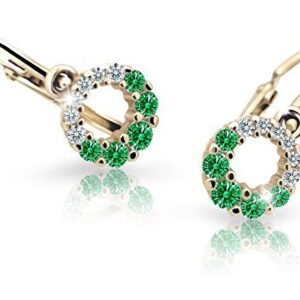 Cutie Jewellery Zlaté dětské náušnice C2154-10-X-1 zelená